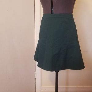 Green a line skirt J Crew